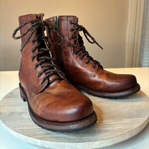 Freebird Manchester Combat Boots Brown Leather Lace Up Zip Women's US Size 11